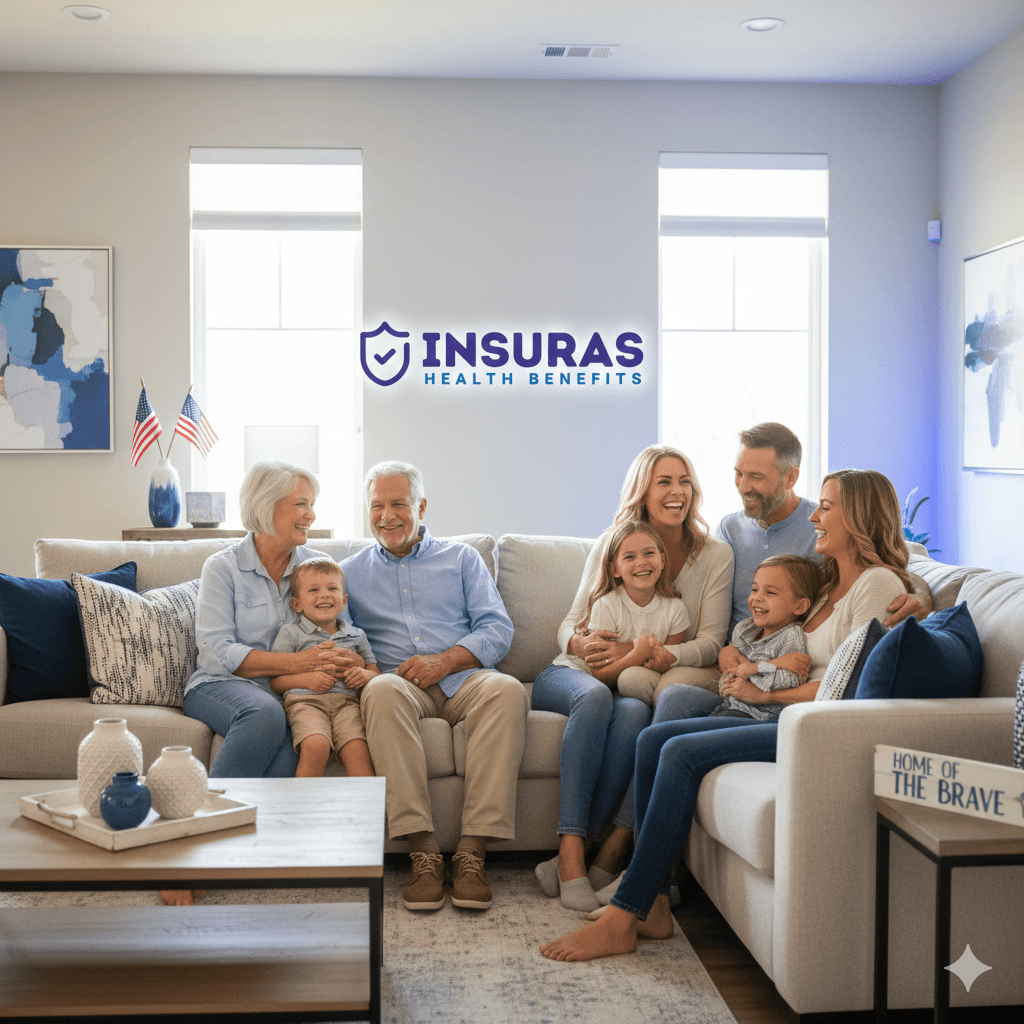 Family protected by comprehensive health coverage